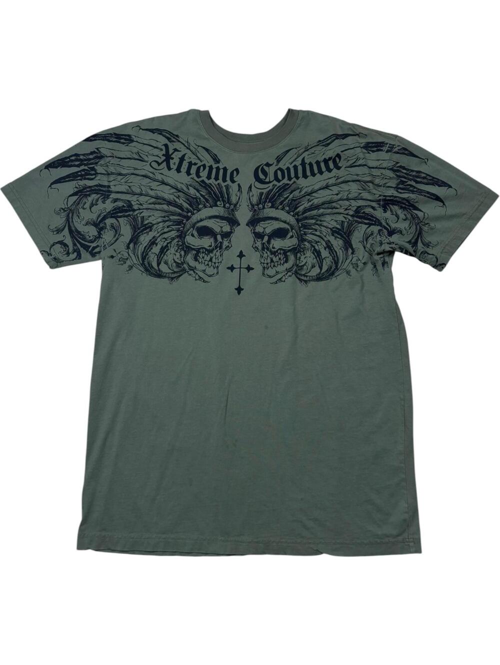 Xtreme Couture Y2K Skull Headdress MMA Grunge Tee